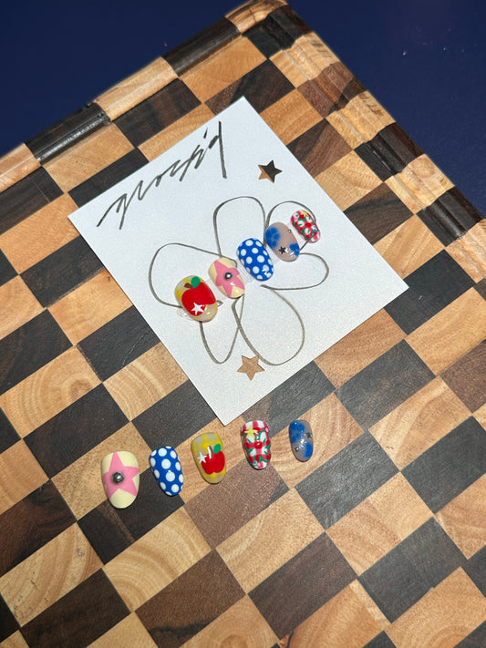 Blue Apple gingham set